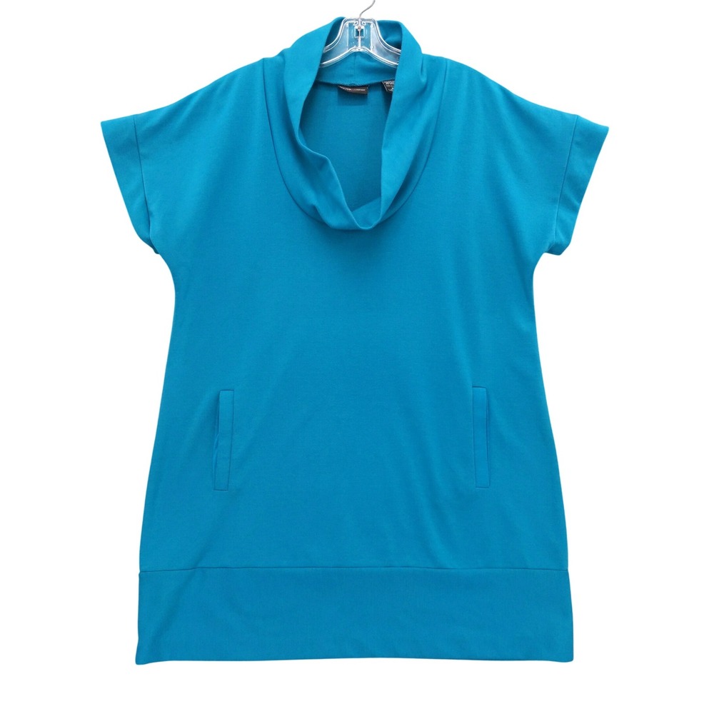 New York & Company Stretch‎ Cowl Neck Short Sleeve Pocket Tunic Top XL